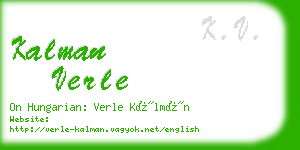 kalman verle business card